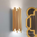 Irregular length metal tube bright gold wall lamp